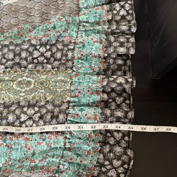 Rachel Zoe Lexi Peasant Top Sz 2 Stripe Print Long Sleeve Tassels Flowy Boho